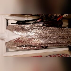 Nasty Gal Champagne Sequin Party Top